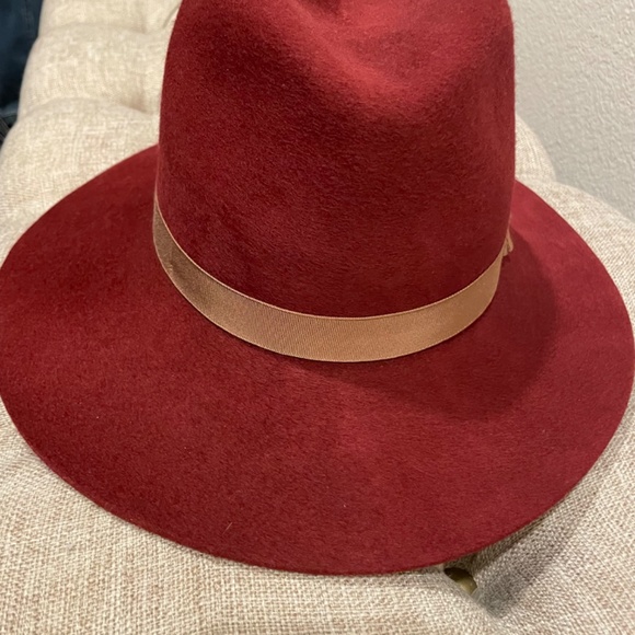 GOORIN BROS X Priscilla Lane 100% Wool Burgundy Fedora Size S main image 5